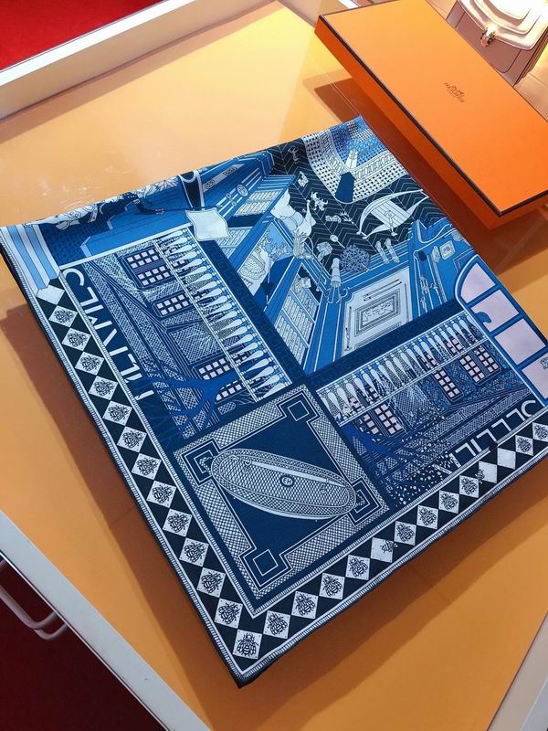 Hermes silk scarf 90X90cm E07 (12)